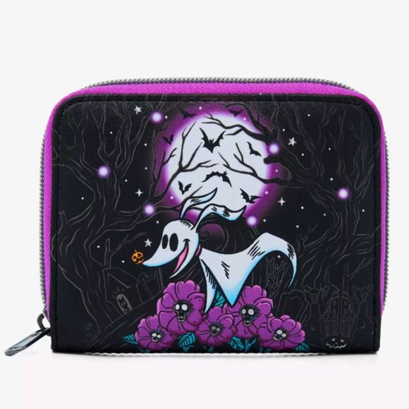Loungefly Handbags - Loungefly The Nightmare Before Christmas Zero Moon Doodle Mini Zipper Wallet NWT